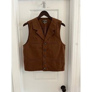 Wyoming Traders Brown Cotton Canvas Western Vest